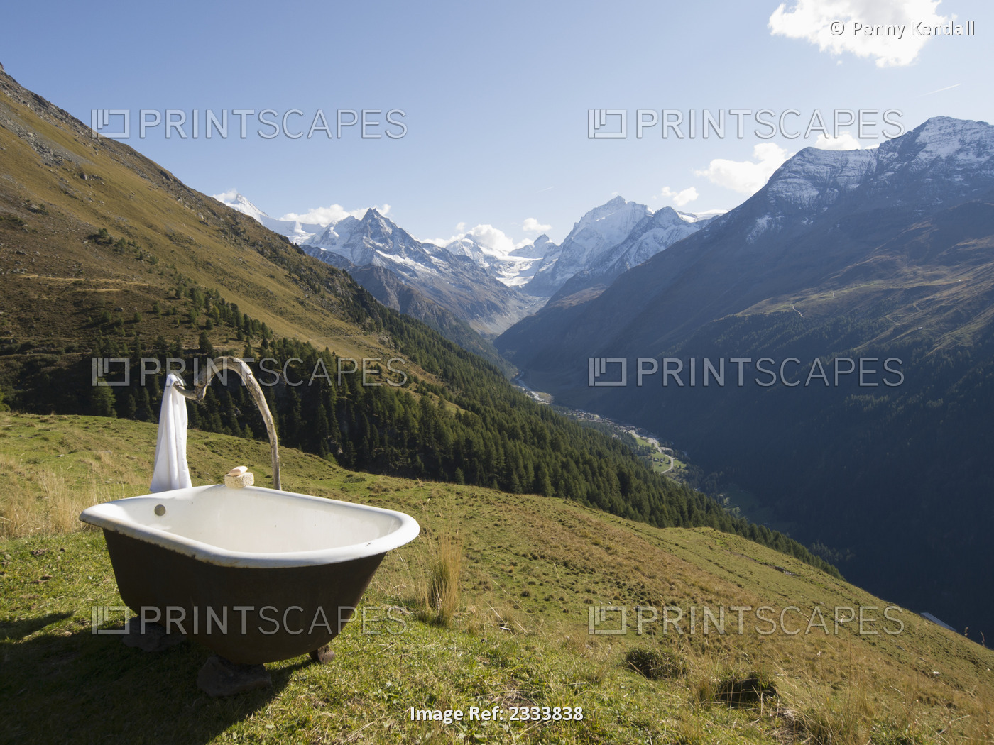 Bath In Open Air; Val D'anniviers, Switzerland