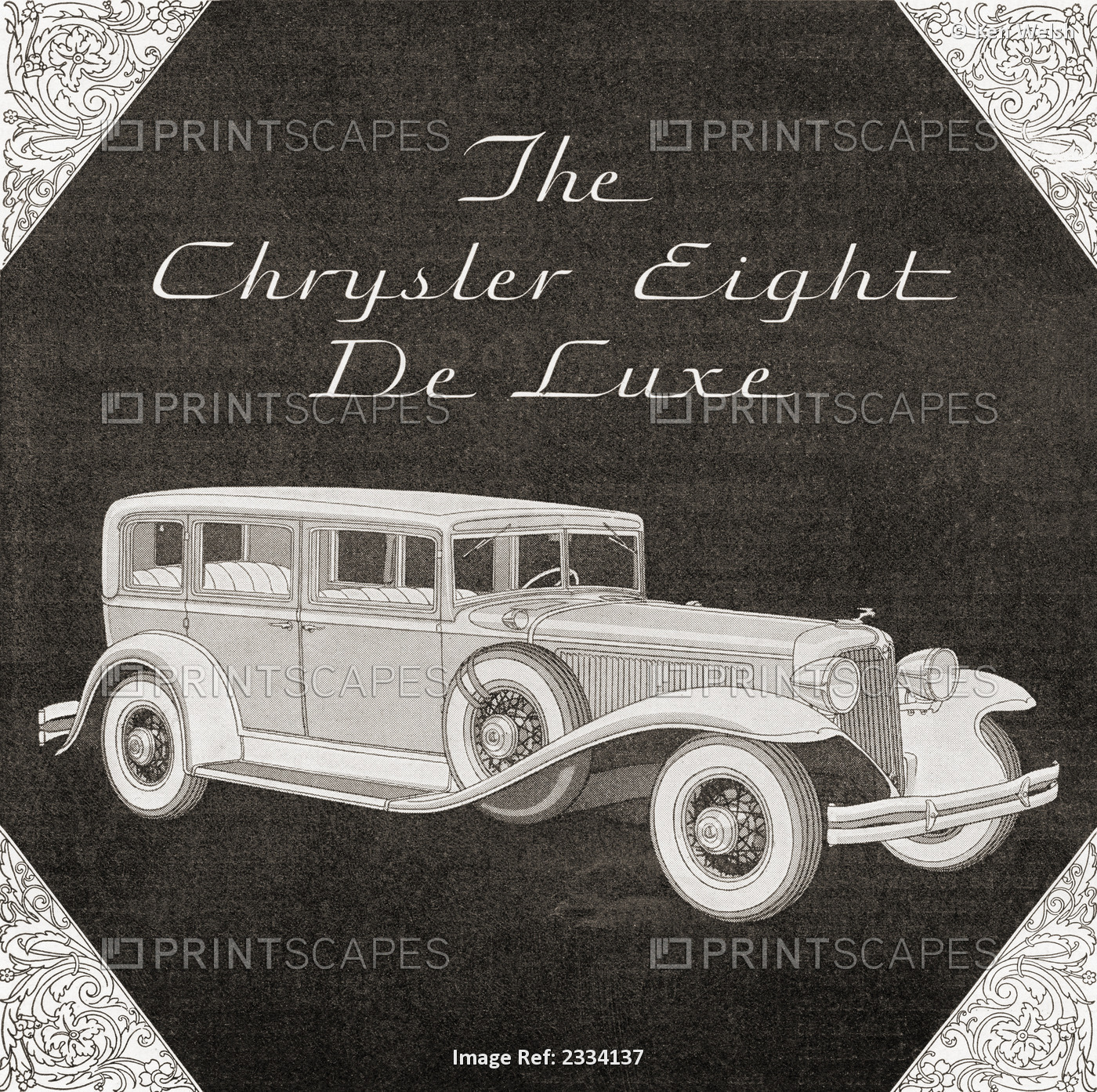 A 1930's Advertisement For A Chrysler Eight De Luxe Car. From The Literary ...