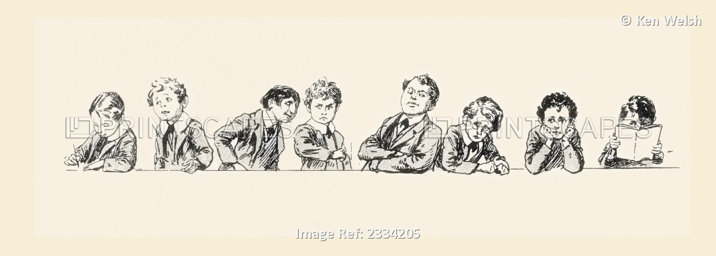 19Th Century Schoolboys And Their Teacher. From The Strand Magazine, Published ...