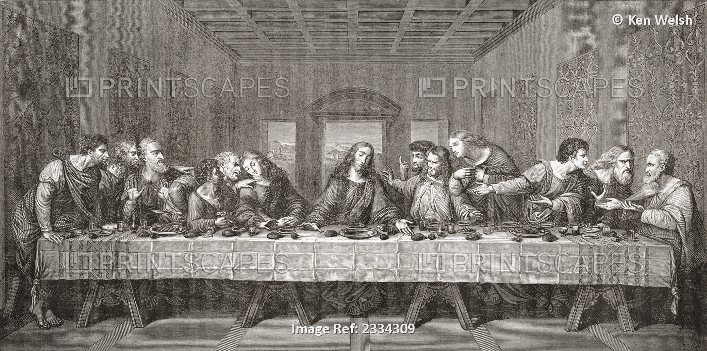 The Last Supper After Leonardo Da Vinci. From Histoire Des Peintres, Ã‰Cole ...