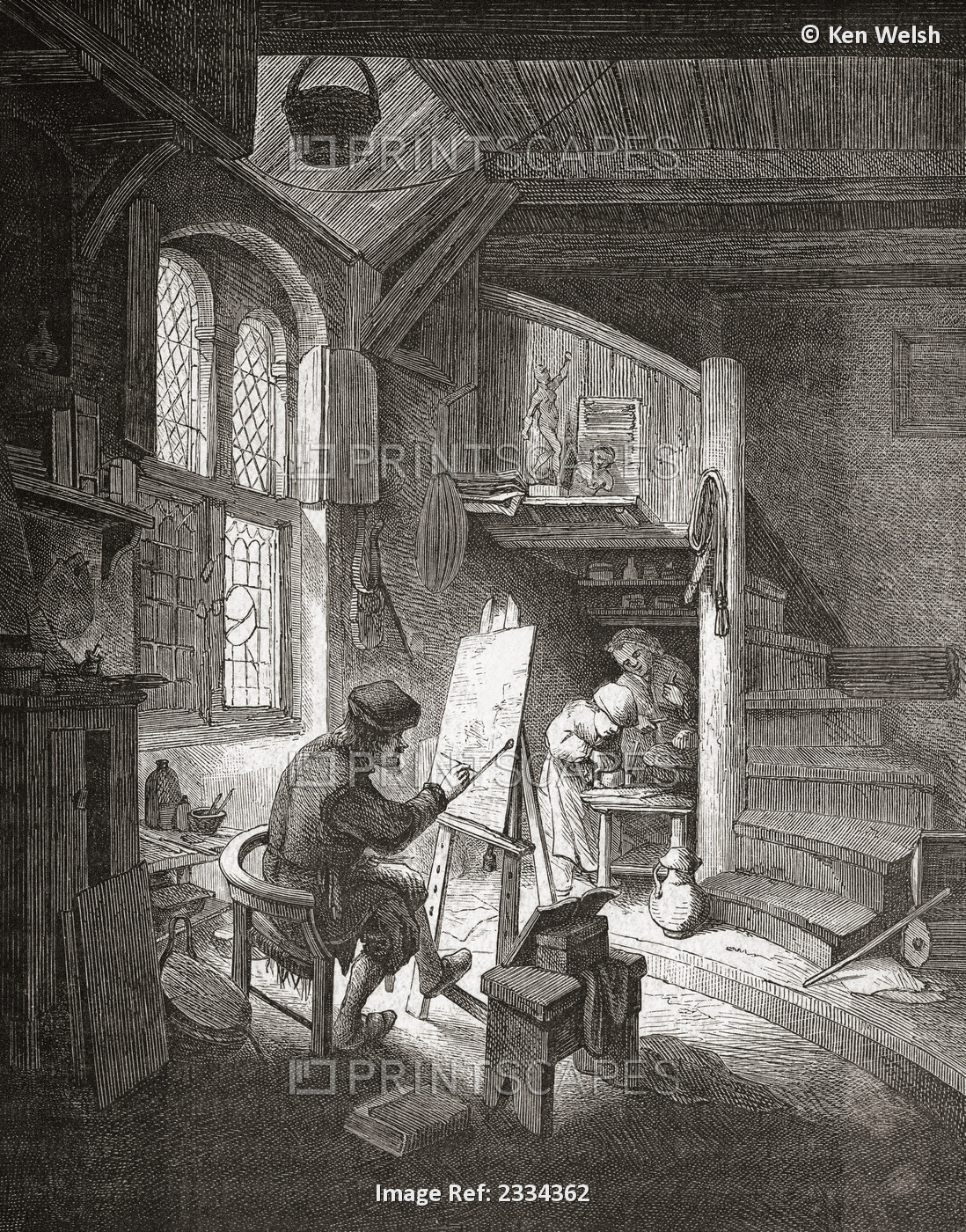 The Painter In His Workshop. Selfportrait Of Adriaen Van Ostade, 1610 Â€