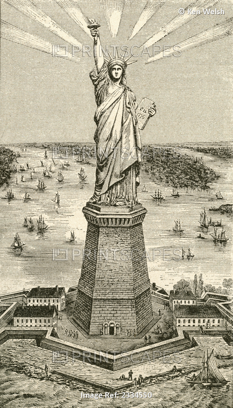 Statue Of Liberty, New York, United States Of America Soon After Its Dedication ...