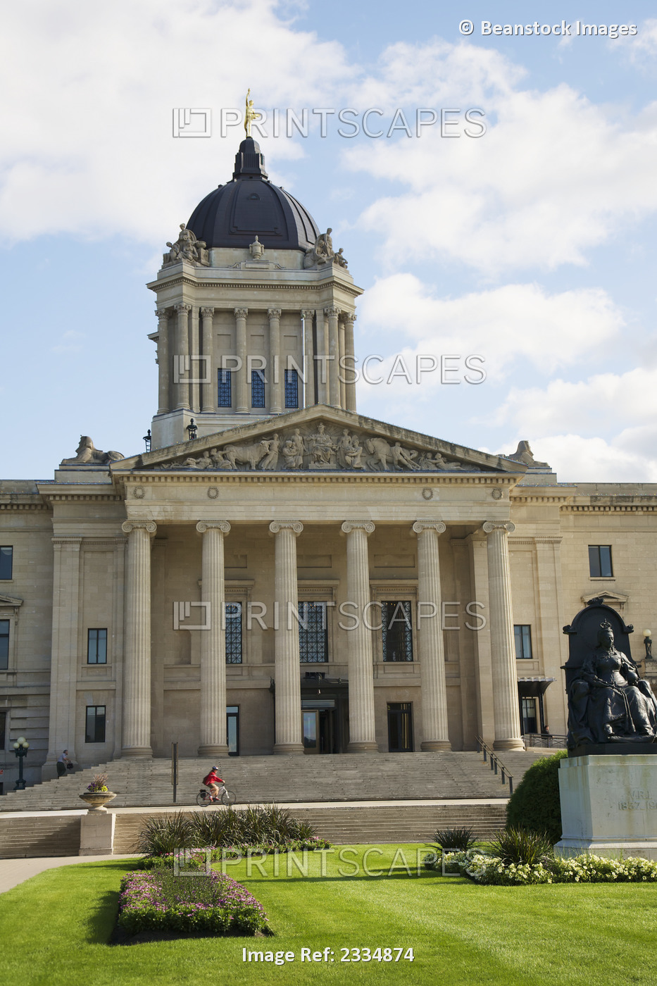 Manitoba Legislative Building And The Golden Boy Statue; Winnipeg, Manitoba, ...