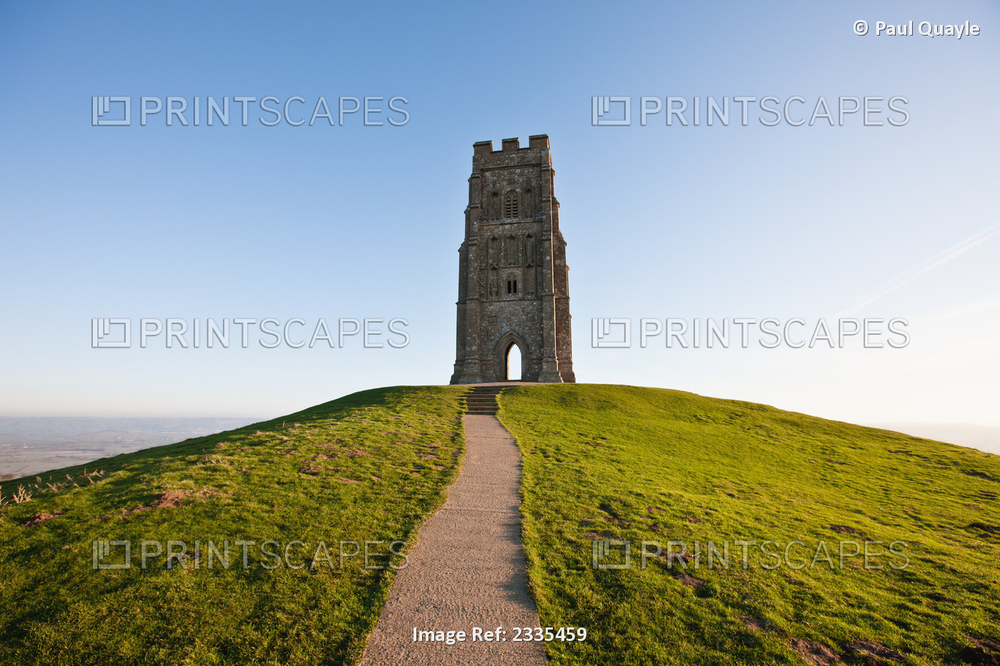 Tower On Top Of Hill; Glastonbury,Somerset,England
