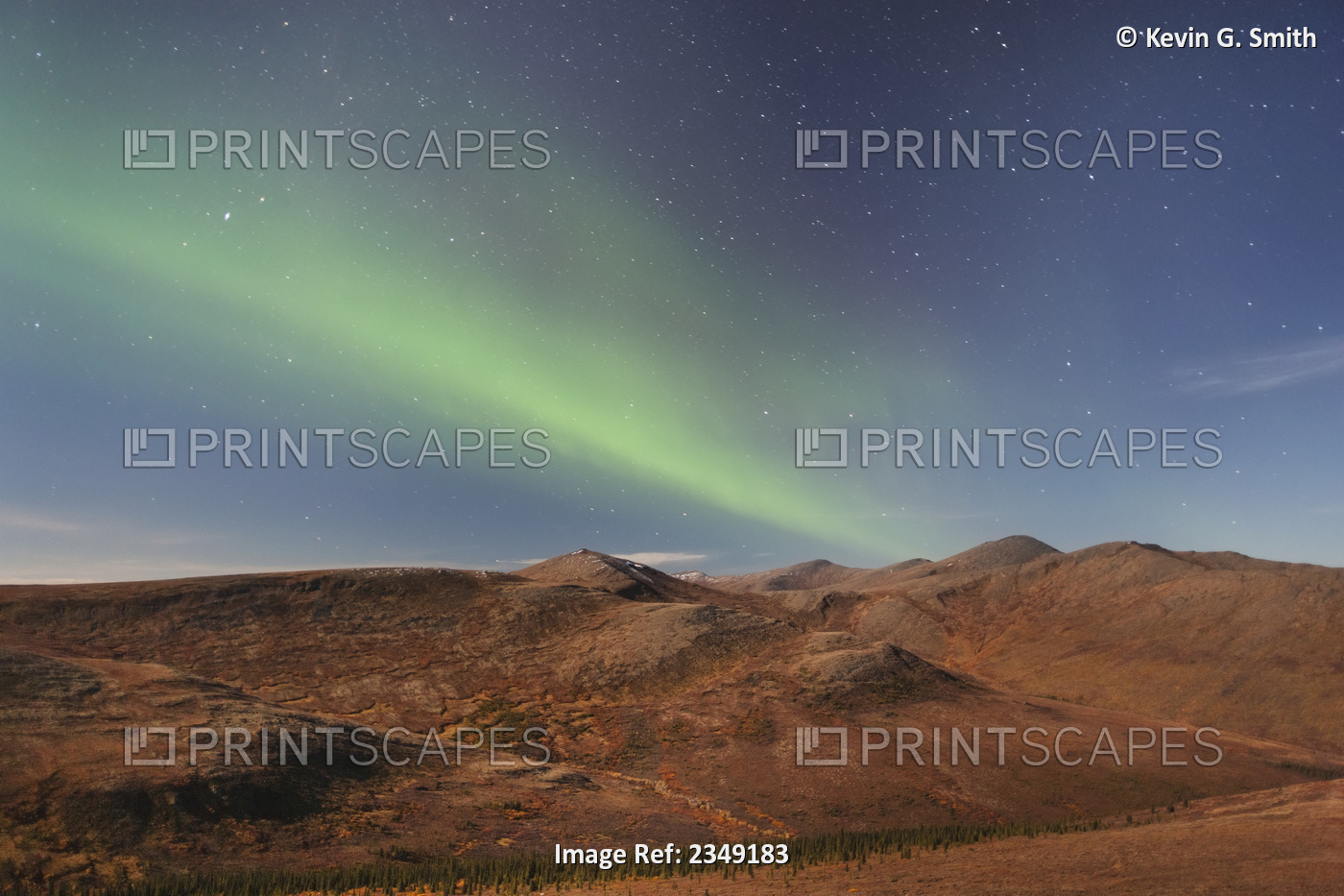 Northern Lights Above Eagle Summit And Pinelle Mountain Range Along The Steese ...