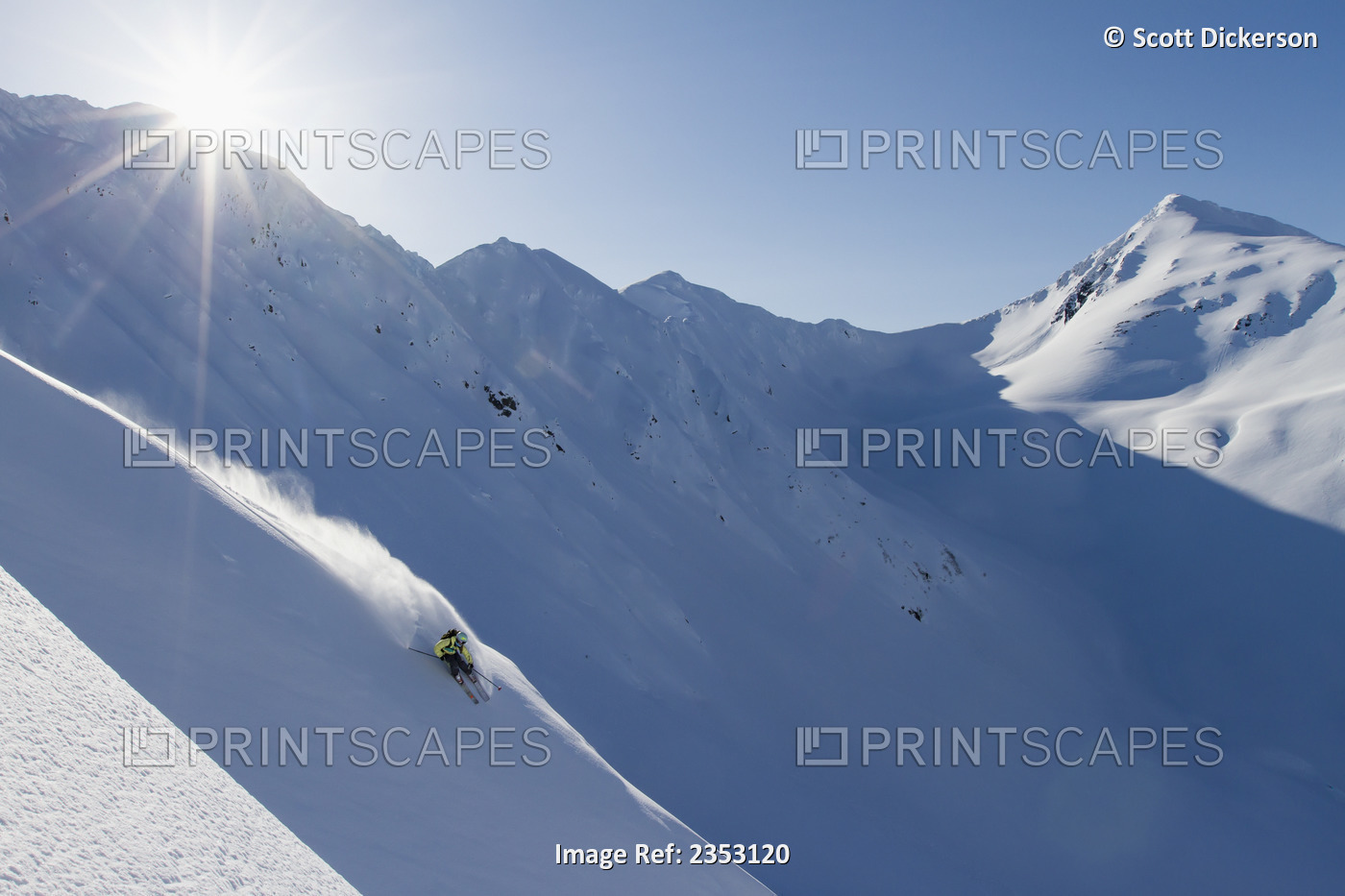 Backcountry Skiing In The Chugach Mountains In Late Winter; Southcentral ...