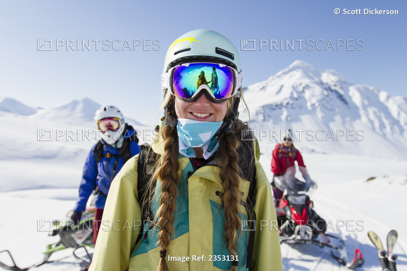 Women Ready For Some Backcountry Skiing By Snowmachine In The Chugach ...