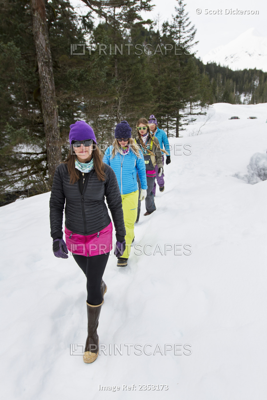 Women Hanging Out In Whittier While On A Backcountry Ski Trip By Snowmobile In ...
