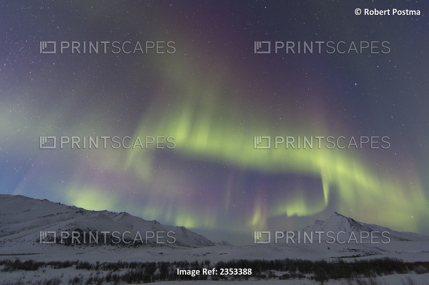 Aurora Borealis At Twilight Above Angelcomb Mountain Along The Dempster ...