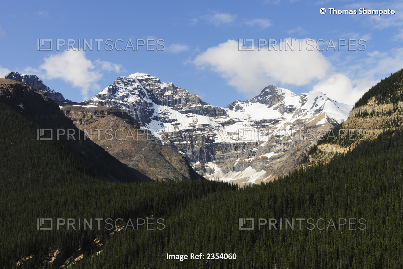 Wide Open Typical U-Shaped Valley In The Canadian Rocky Mountains, Jasper ...
