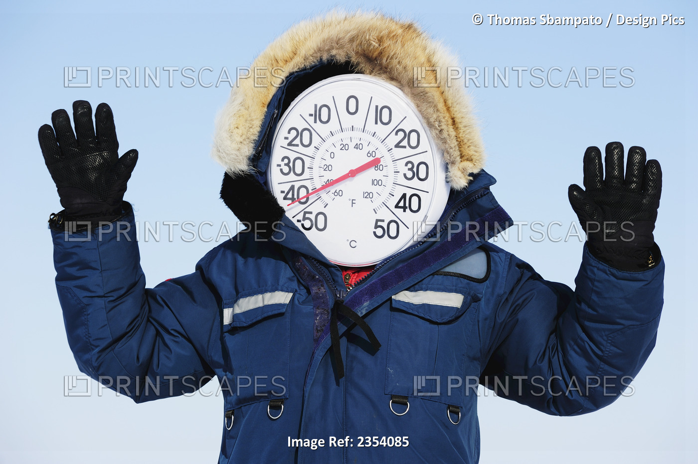 The Temperature Gauge In Front Of A Person's Face Drops Down In The Arctic ...