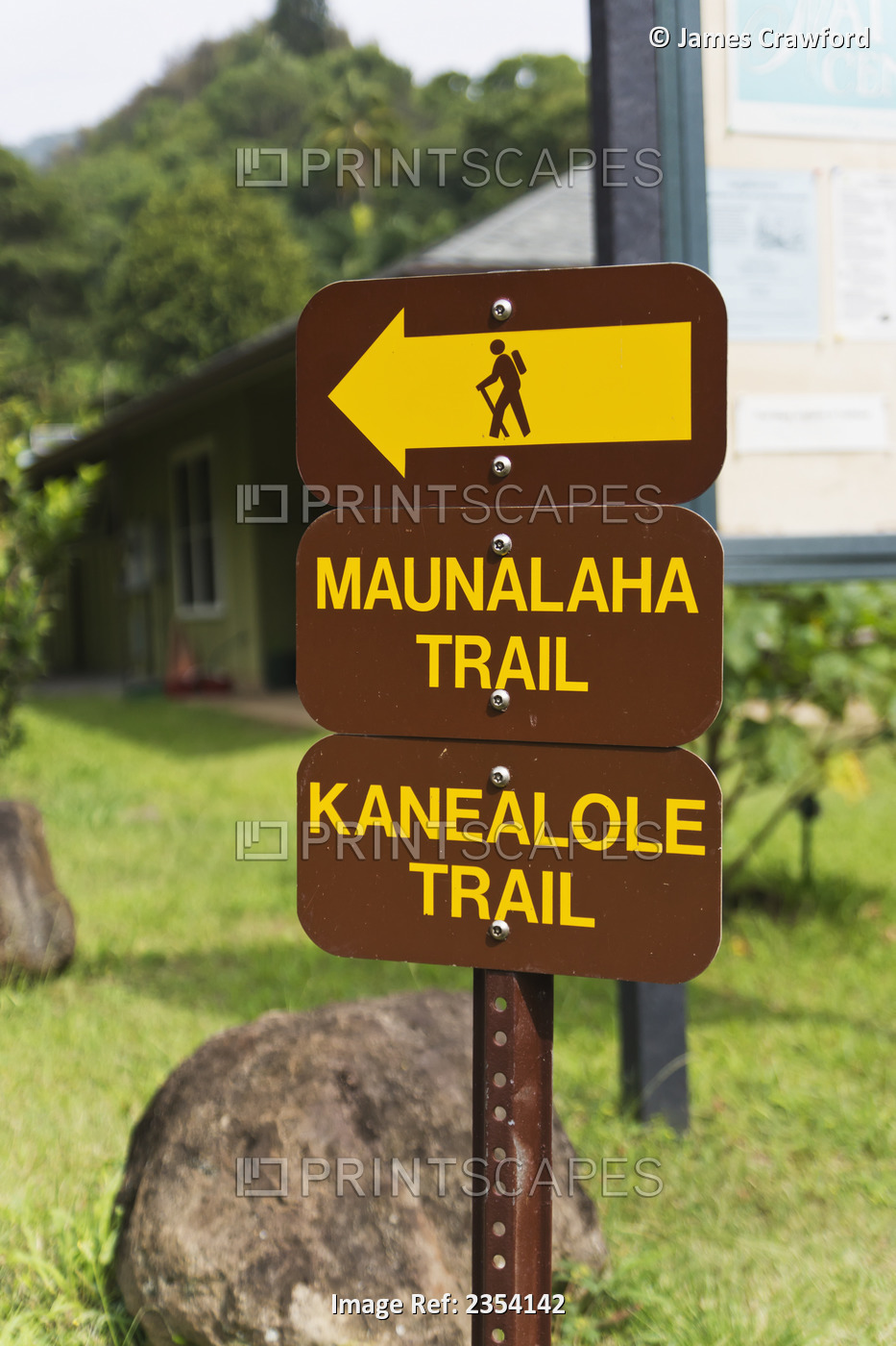Makiki Loop Trail, With Sign Showing Direction To Trail Head; Oahu, Hawaii, ...