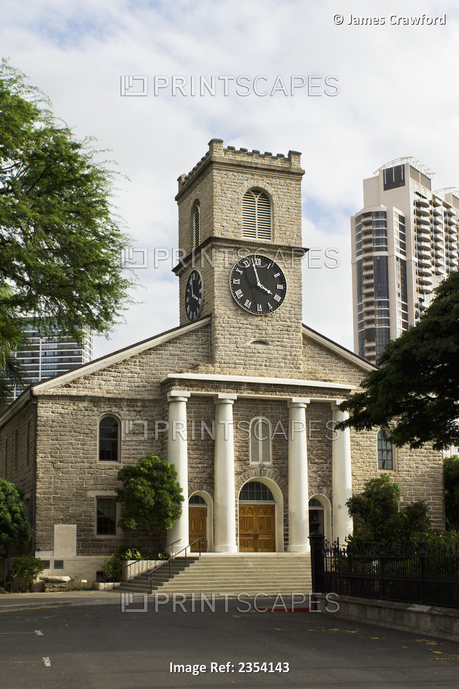 Kawaiahao Church In Historic Downtown Honolulu; Honolulu, Oahu, Hawaii, United ...
