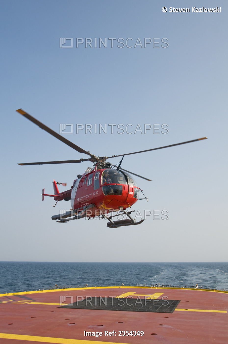 Canadian Coast Guard Helicopter From The Ccgs Amundsen, A Ship Used For ...