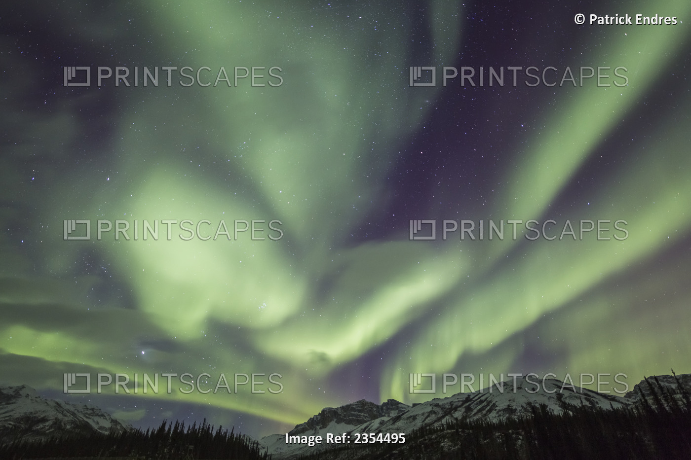 The Aurora Borealis Lights The Night Sky In Alaska's Brooks Range, Arctic, ...