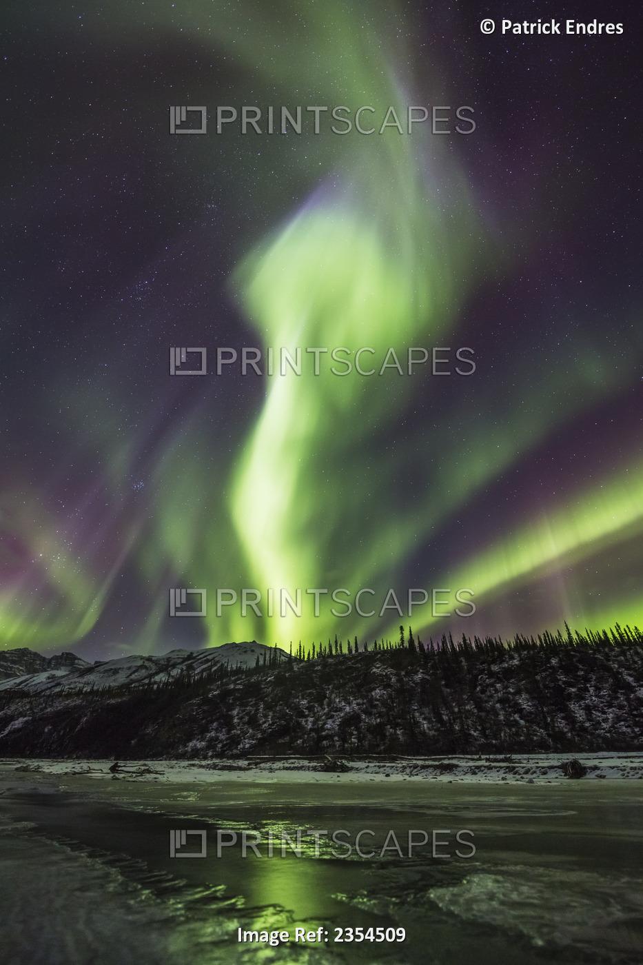 The Aurora Borealis Lights The Night Sky In Alaska's Brooks Range, Arctic, ...