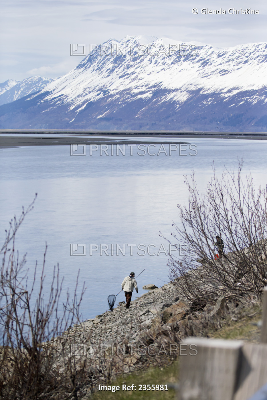 Dipnetter Off Of Turnagain Arm In Springtime; Anchorage, Alaska, United States ...