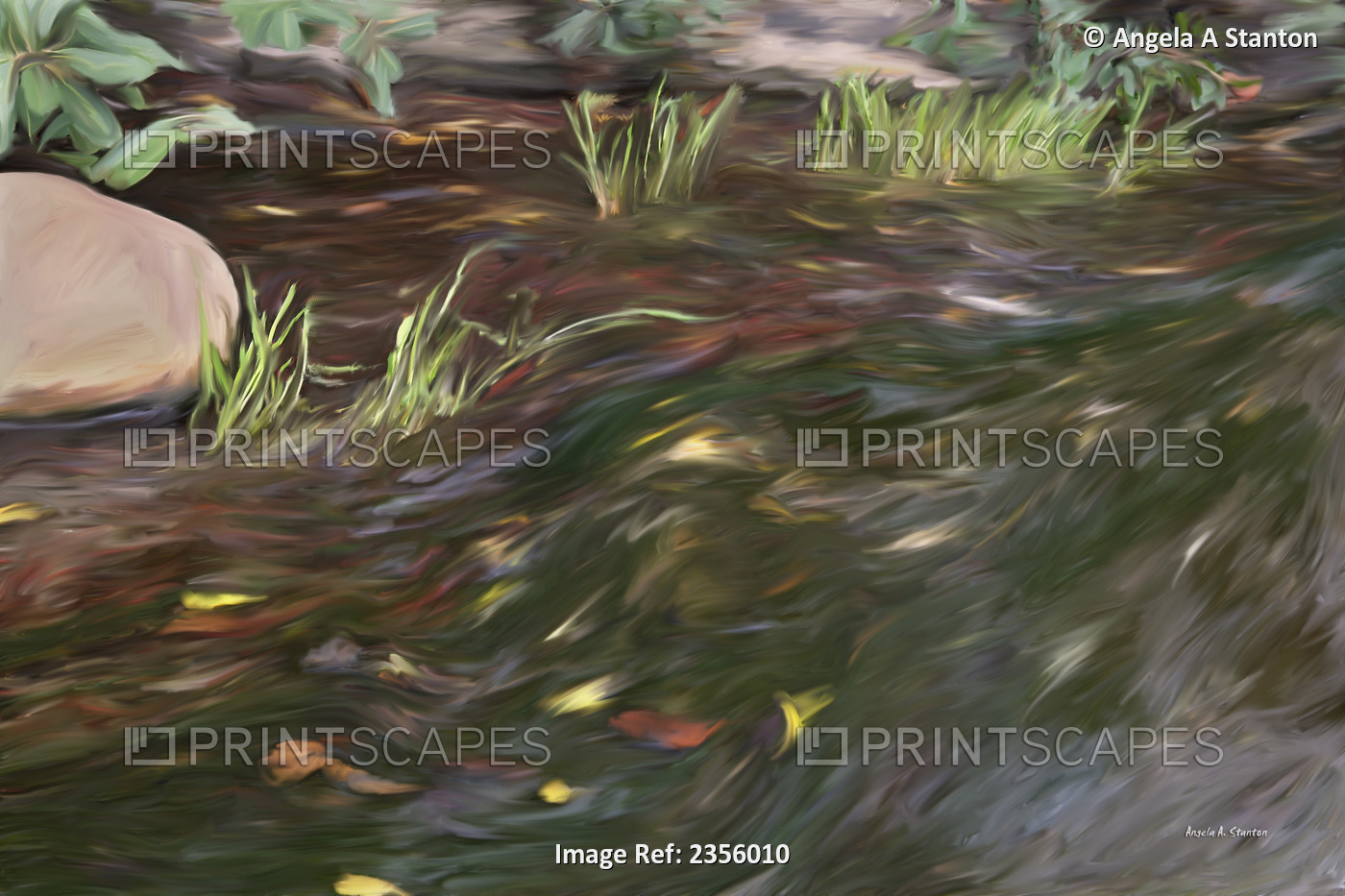 Computer Generated Image Of Water Flowing Along A Shoreline With Floating ...