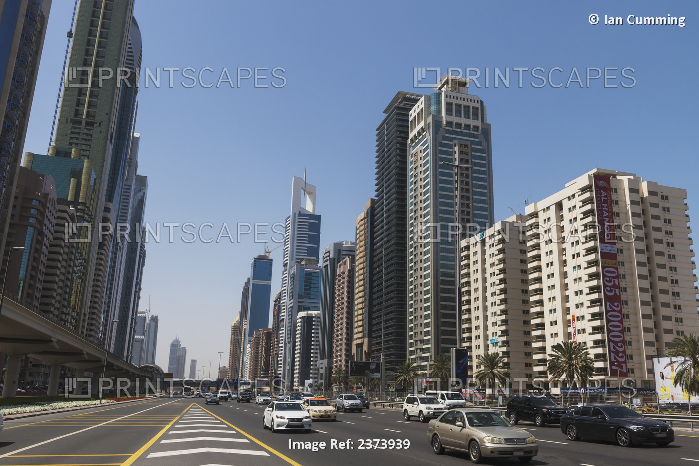 Looking Along Sheikh Zayed Road; Dubai, United Arab Emirates
