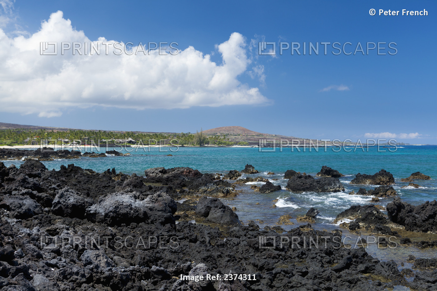 View Of Kua Bay And Beach From Kukio Beach; Big Island, Hawaii, United States ...