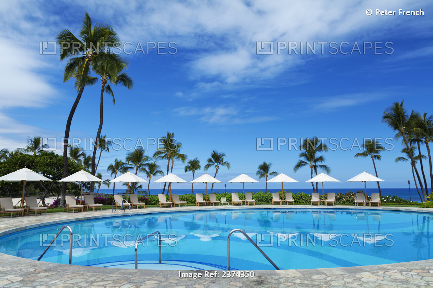 Swimming Pool At A Resort On The South Kohala Coast; Big Island, Hawaii, United ...