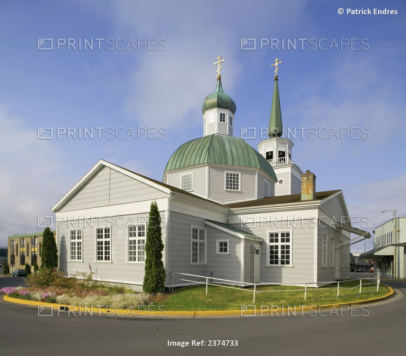Russian Orthodox Saint Michael's Church In Downtown Sitka; Sitka, Alaska, ...