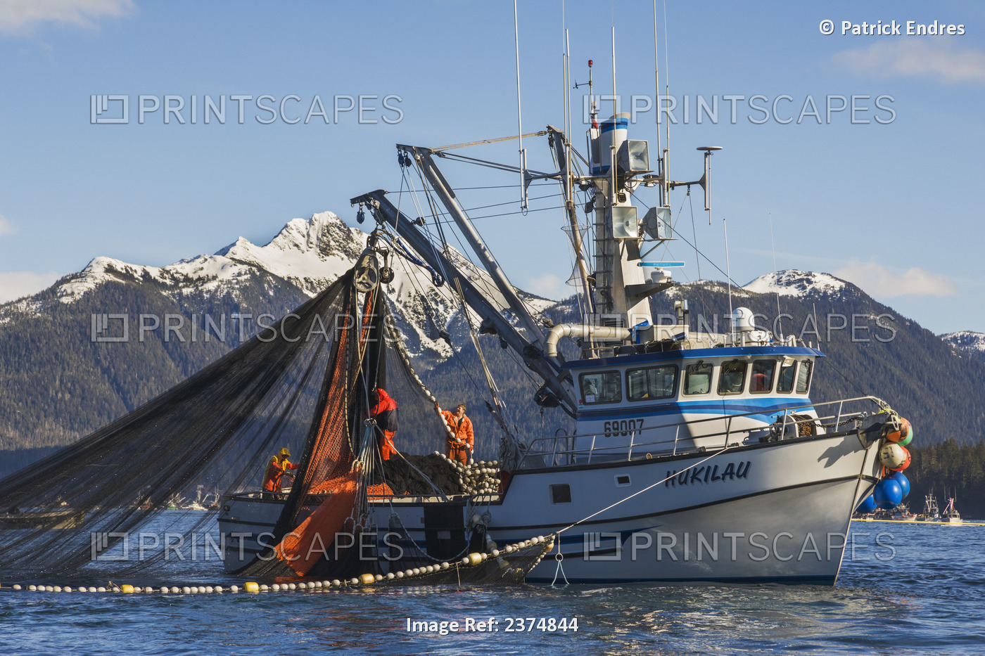Commercial Fishing Vessel, Hukilau, Participates In The Sitka Sac Roe Herring ...