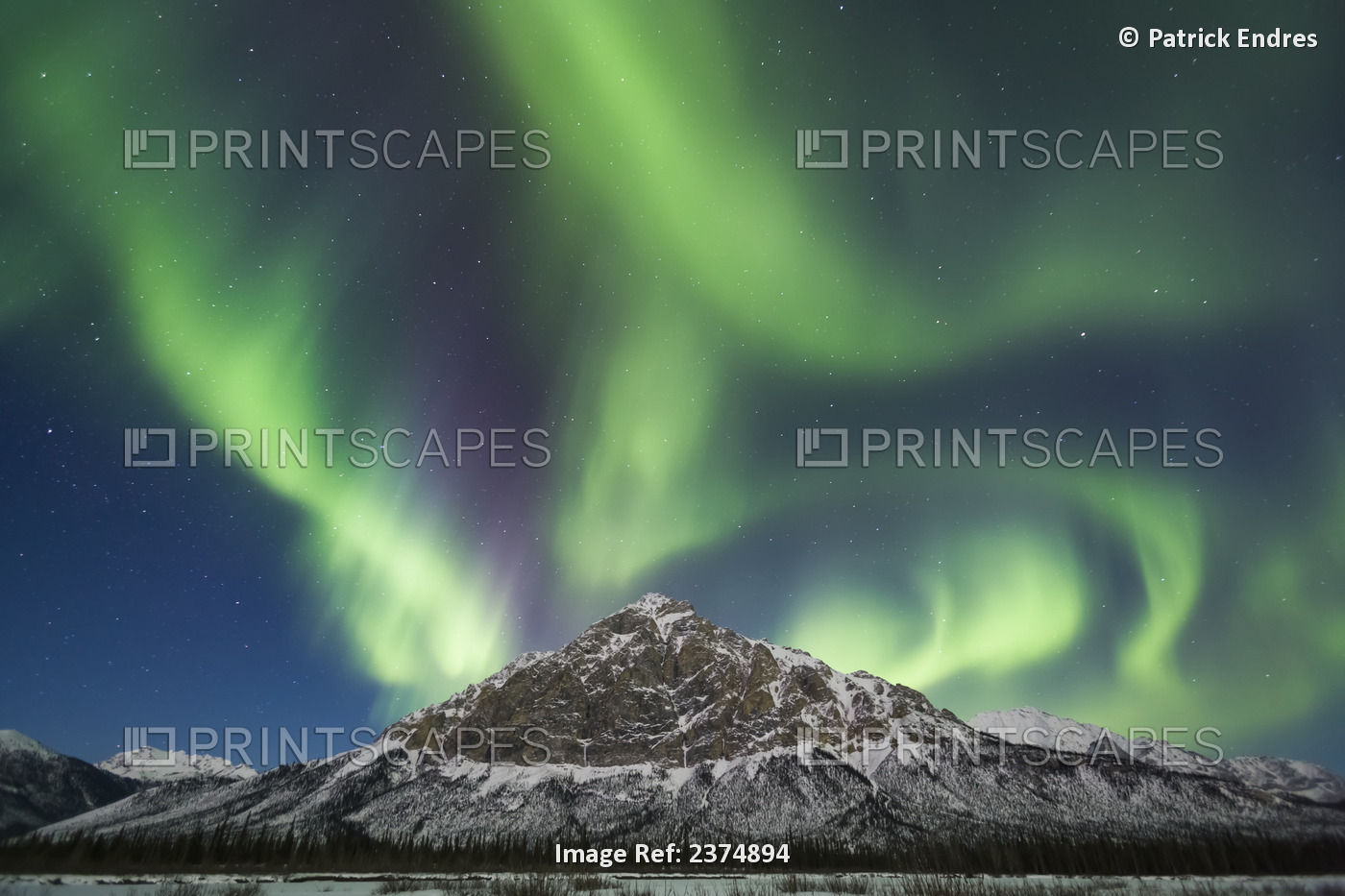 Aurora Borealis Over Mount Dillon, Brooks Range, Arctic, Alaska.