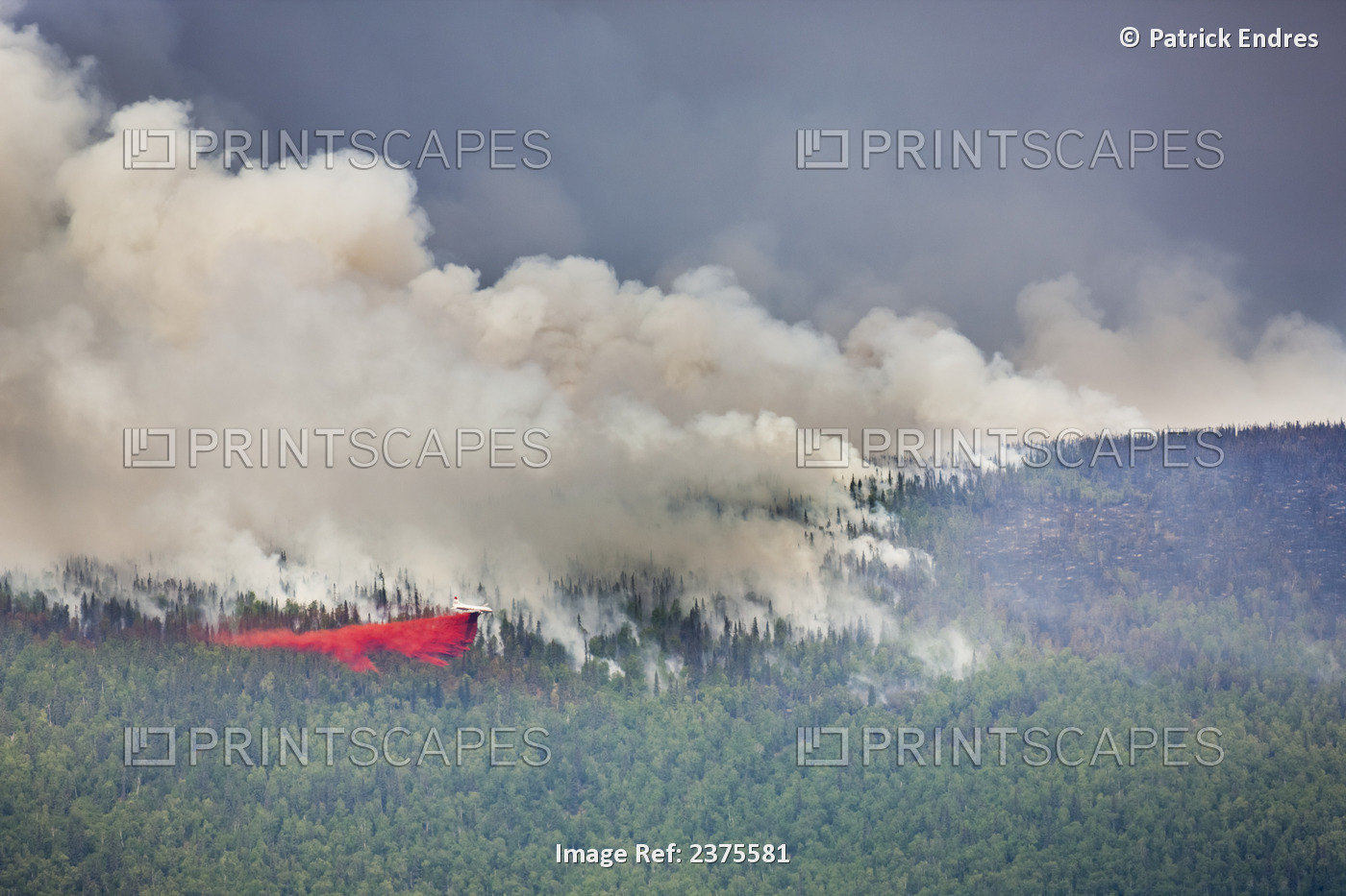 P3 Aircraft Dumps Retardant To Suppress The Hastings Wildland Forest Fire Near ...
