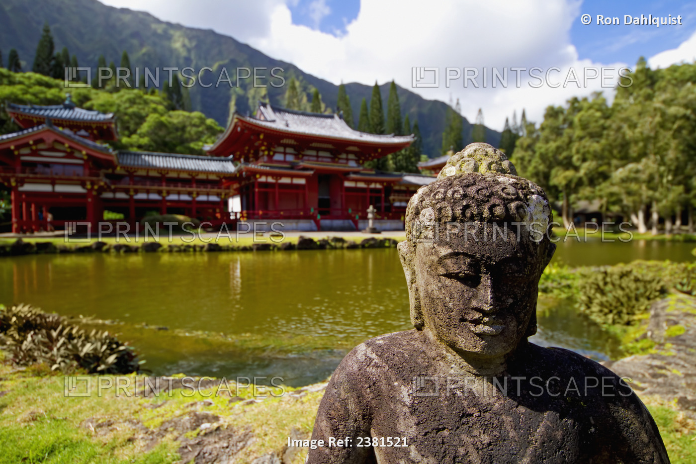 Ahuimanu Balley, Byodo-In Temple Located In The Valley Of The Temples; Oahu, ...
