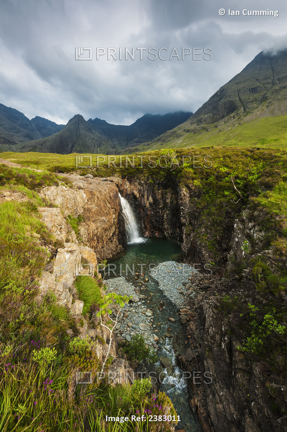 Waterfall In Coire Na Creiche (The Fairy Pools) Near Glen Brittle With The ...