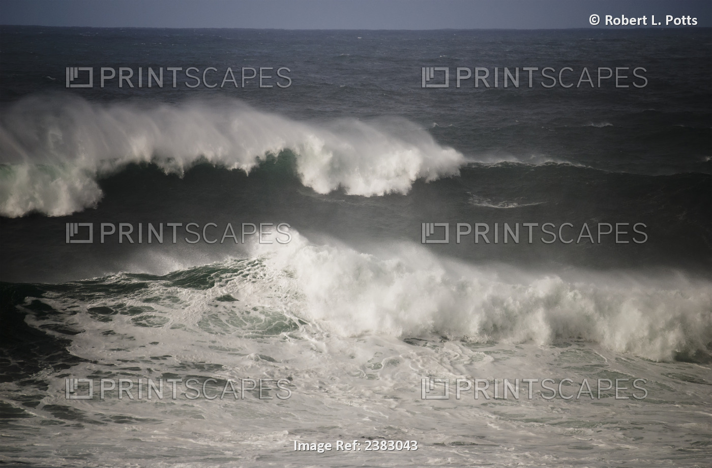 High Surf Breaks During The Winter; Oregon, United States Of America