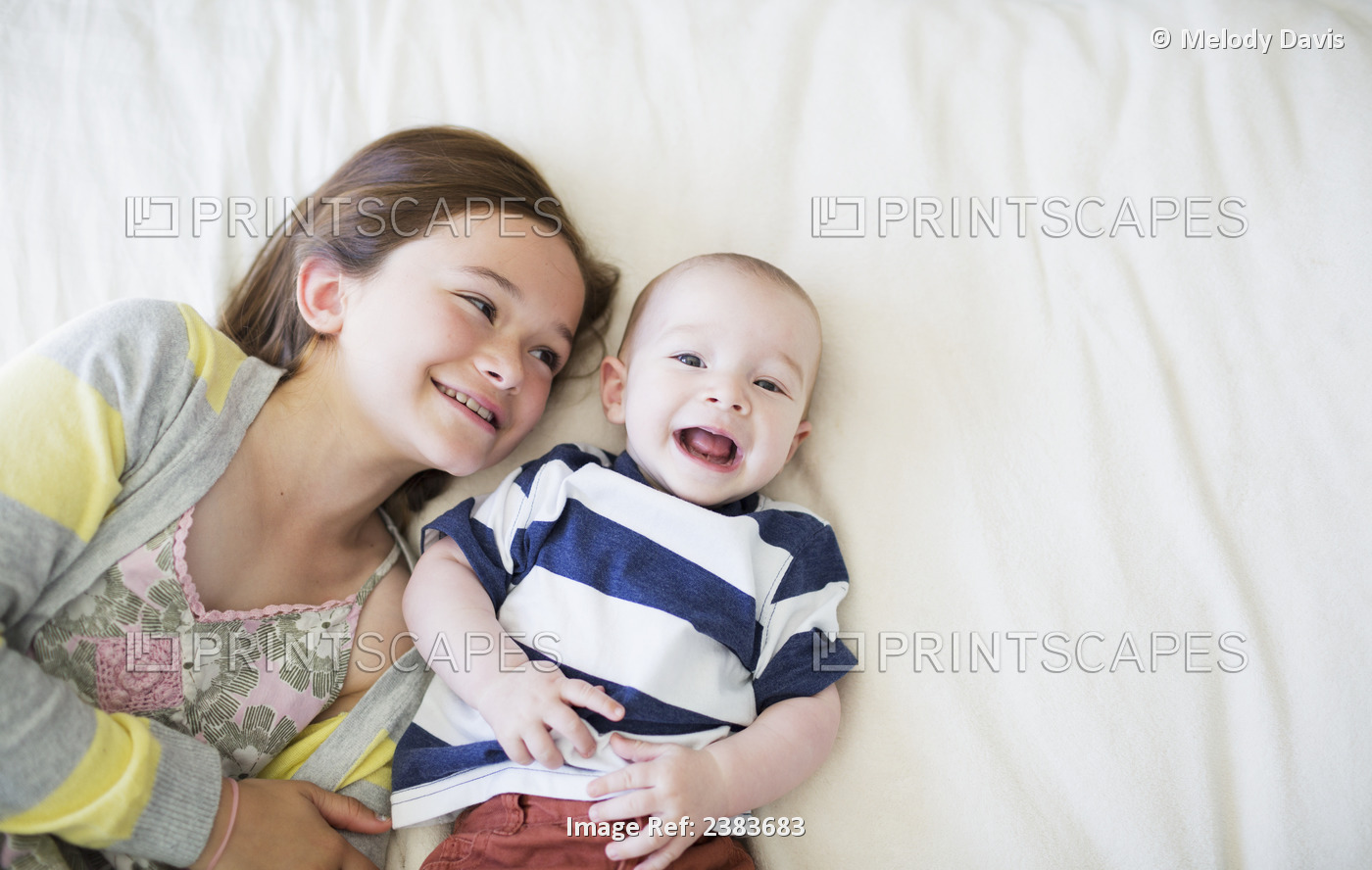 Portrait Of A Sister With Her Baby Brother; Victoria, British Columbia, Canada