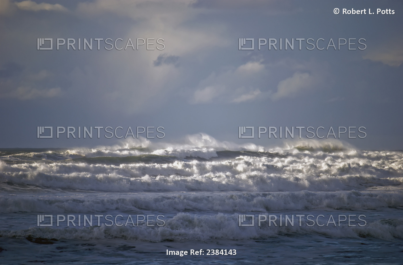 Big Waves Break Along The Oregon Coast; Gearhart, Oregon, United States Of ...