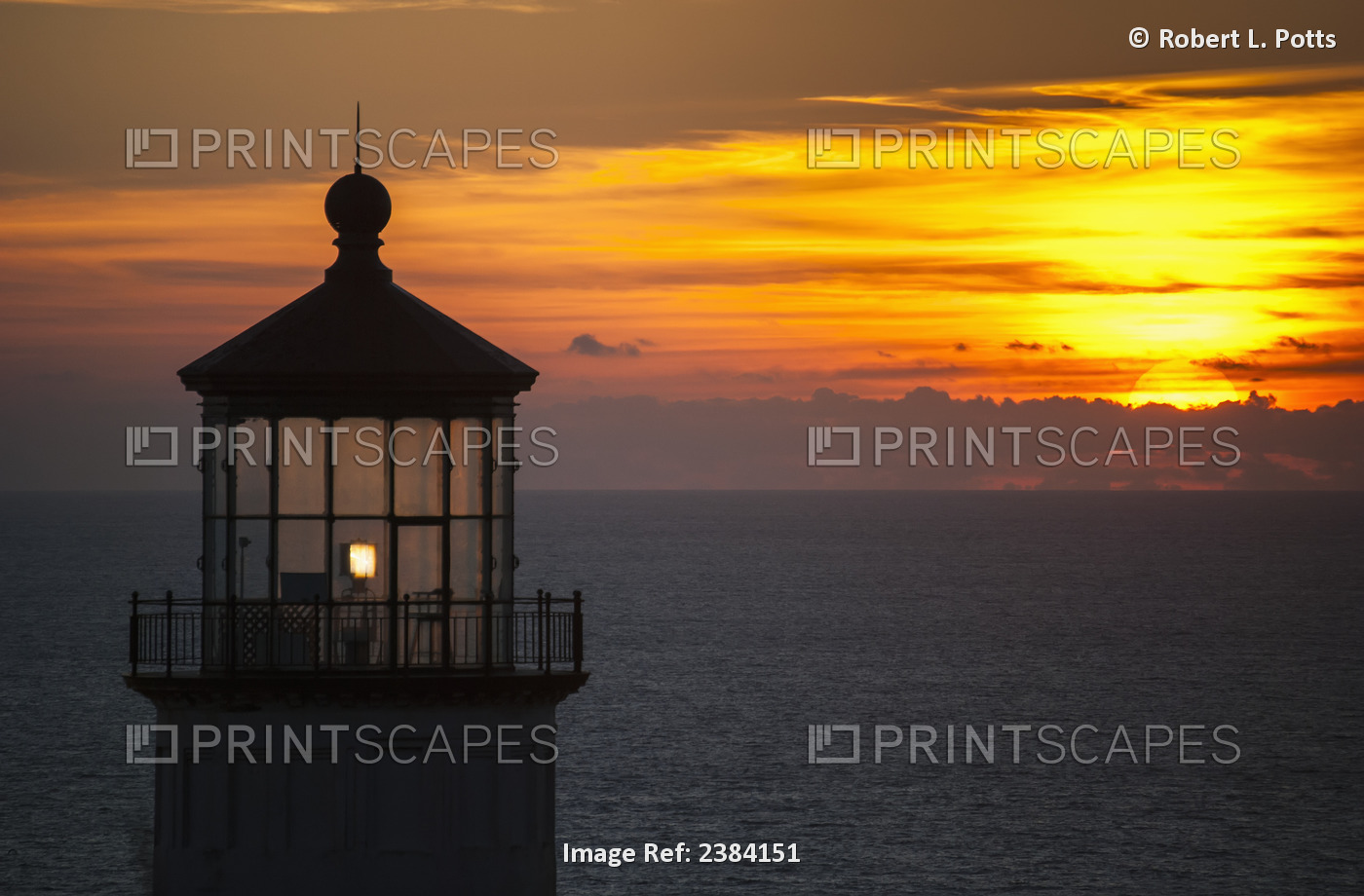 A Sunset At North Head Lighthouse; Ilwaco, Washington, United States Of America