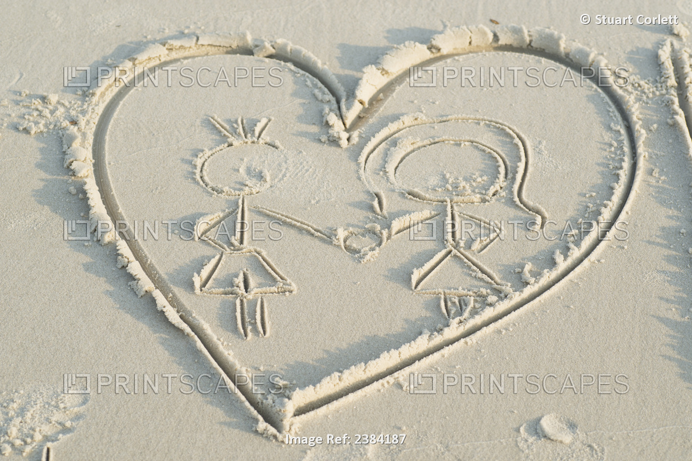 Heart Symbolizing Love And Couples Drawn In The Sand; Koh Samet Island, Thailand