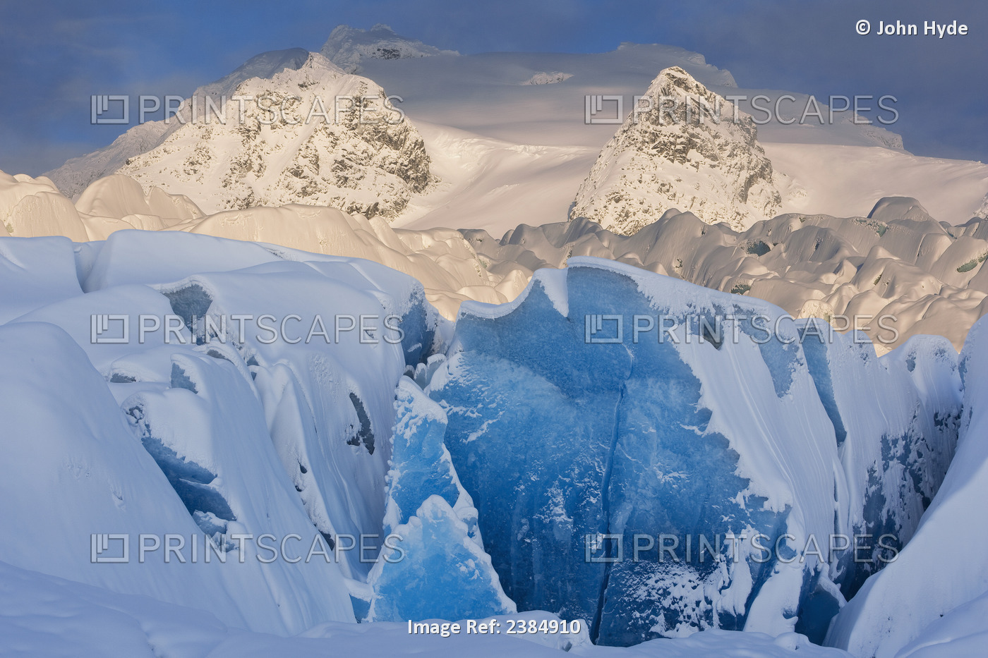 Scenic Winter View Of Mendenhall Glacier With Coast Mountains In The ...