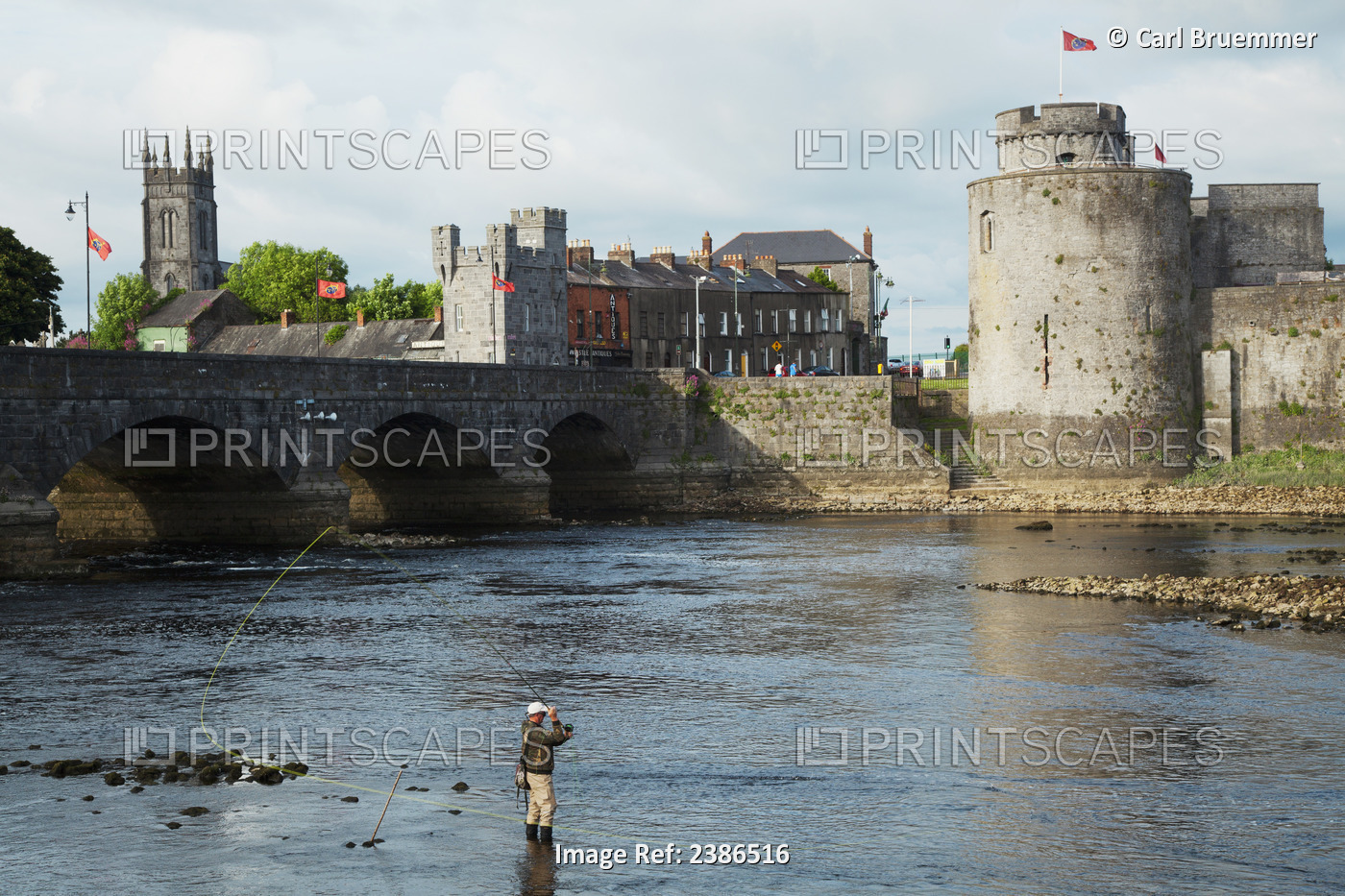 Shannon River With Thomond Bridge And King John's Castle; Limerick, County ...