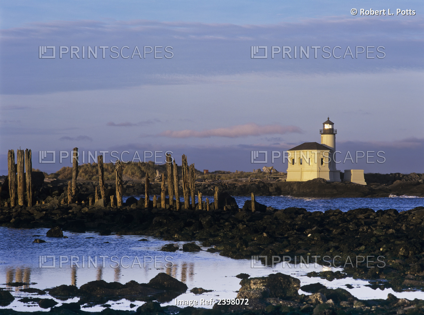 The Coquille River Lighthouse Marks The Mouth Of The Coquille River; Bandon, ...