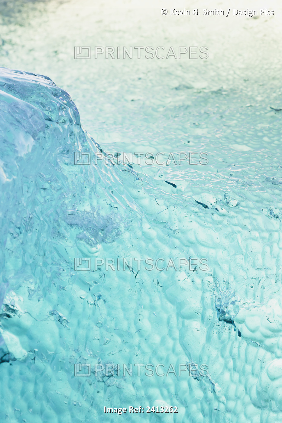 Close Up Of Ice Surface Of Iceberg Broken Off Mendenhall Glacier Floating In ...