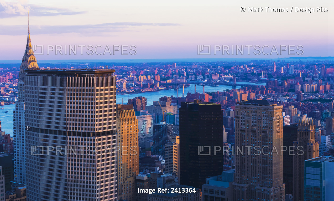 View Of The Chrysler Building And Manhattan Skyline From The Top Of The Rock ...