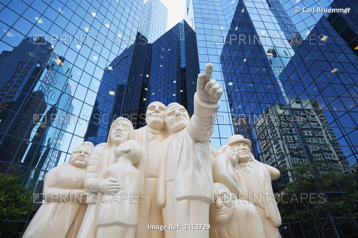 Sculpture "the Illuminated Crowd" In Front Of Bnp Tower; Montreal, Quebec, ...