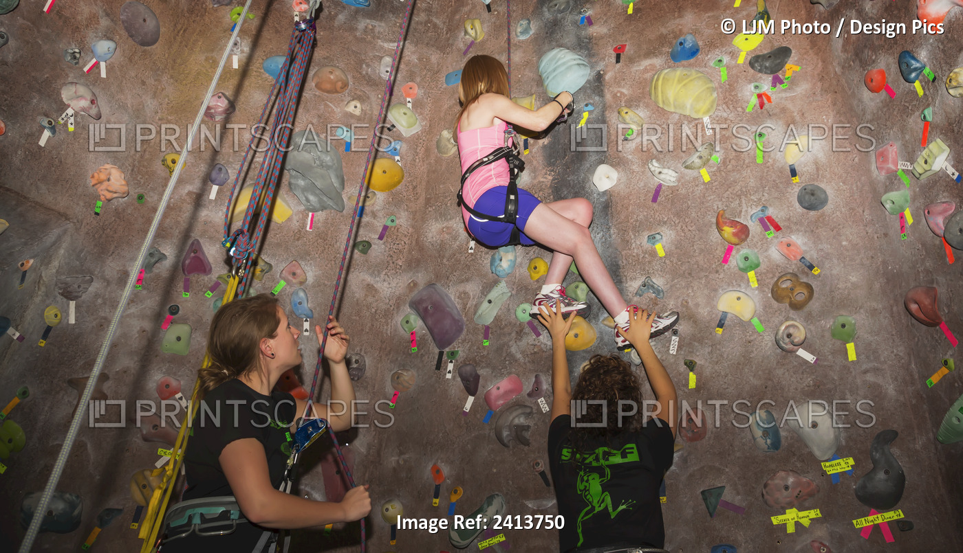 Woman With Spinal Cord Injury Rock Climbing; Edmonton, Alberta, Canada