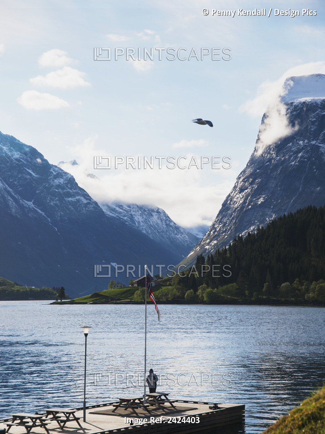 Jetty And Mountains; Sagafjord, Norway