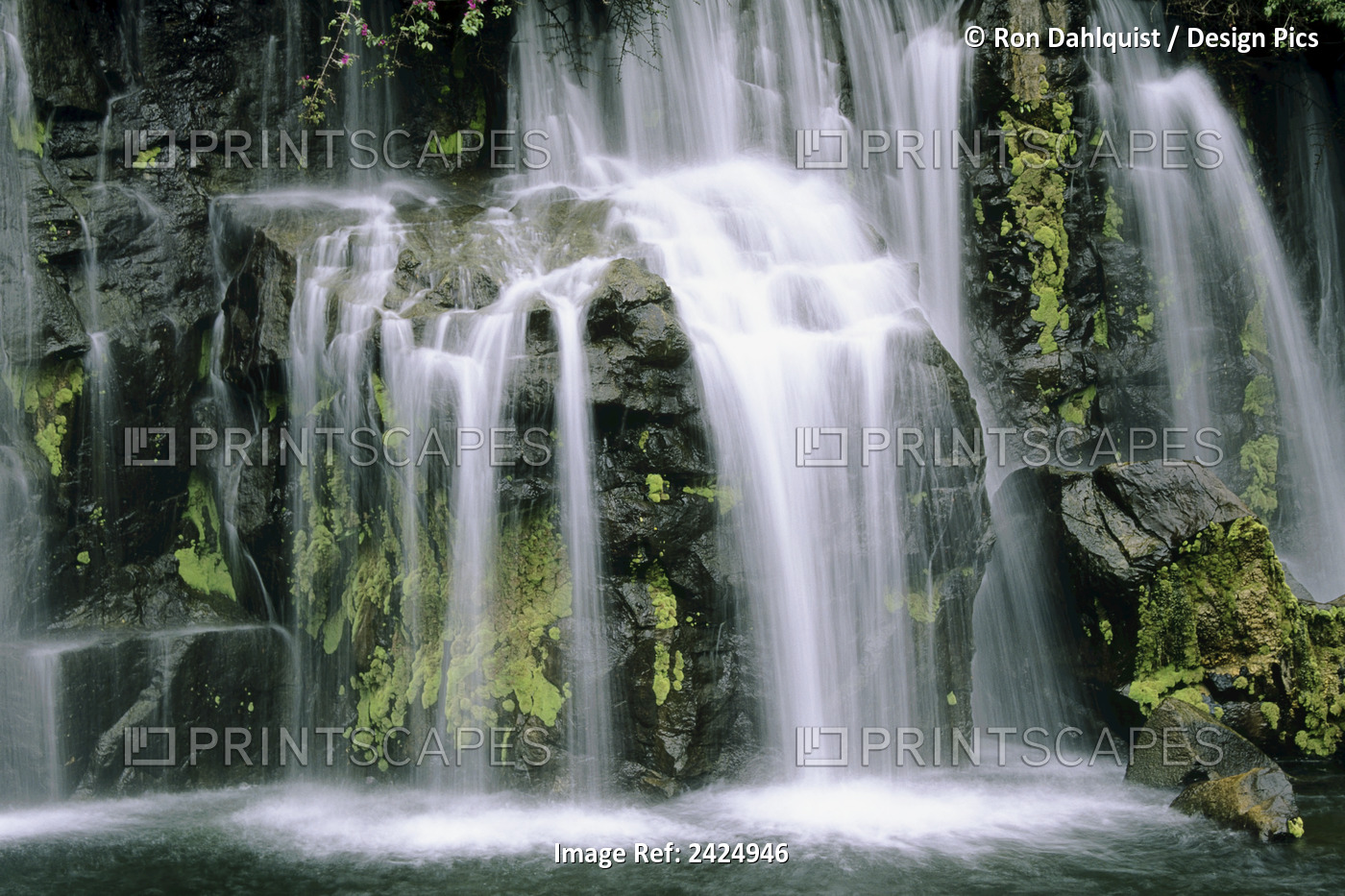 Hawaii, Maui, Closeup Of Waterfall Cascading Motion