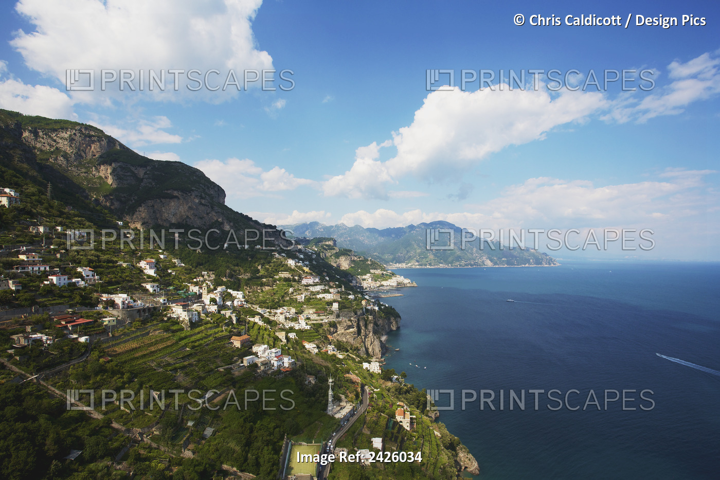 View Of The Coast From Monastero Santa Rosa Hotel And Spa, Amalfi Coast; Italy