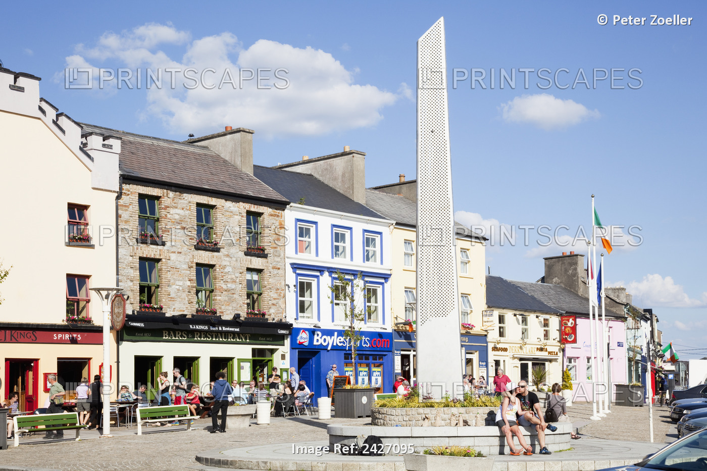 Retail Shops And Pedestrians; Clifden, County Galway, Ireland