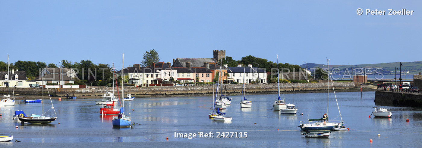 Boats Moored In The Harbour; Dungarvan, County Waterford, Ireland