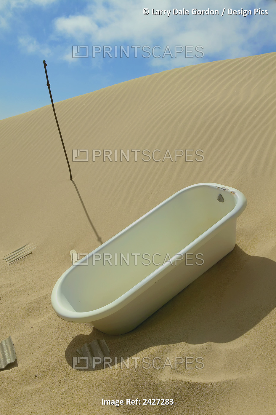 Bathtub From Abandoned House Overtaken By Advancing Sand Dunes Of The Namib ...