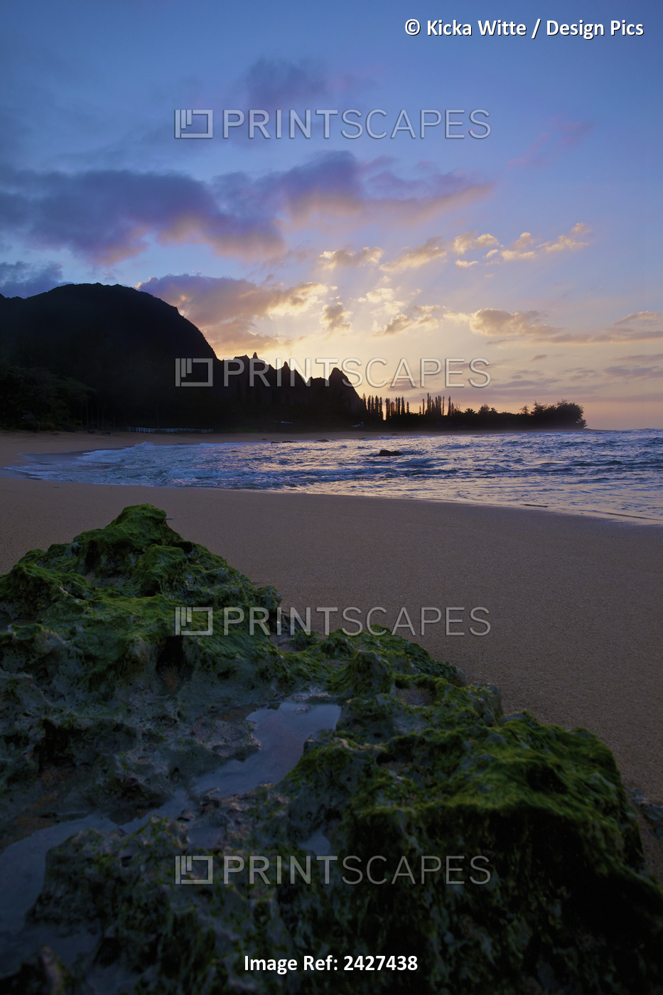 Sunrise At Tunnels Beach; Kauai, Hawaii, United States Of America